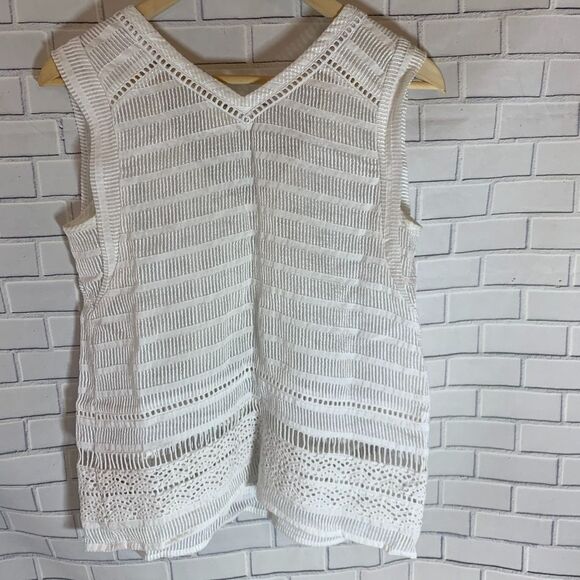 Anthro Maeve Ladder Lace Tank Top Sz 4 - Picture 4 of 6